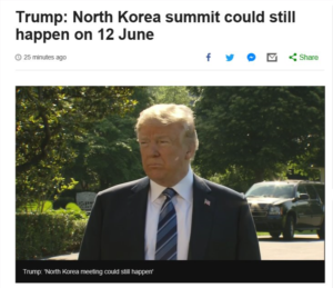 6月12日に予定されていた米朝首脳会談が中止、米朝両国の発表