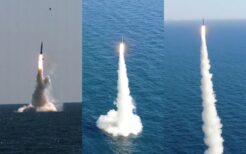 韓国が発射実験を行った潜水艦発射弾道ミサイル（SLBM）