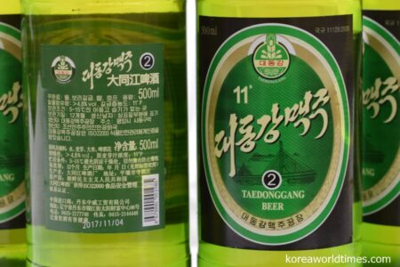 中国で販売される大同江ビール