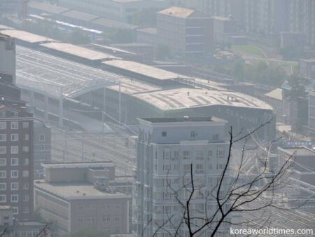 平面の屋根の部分が丹東駅の貨物用ホーム