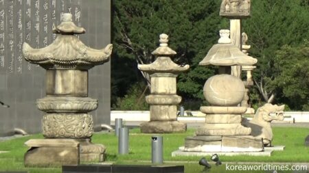 修復・復元されて国立中央博物館で展示される仏塔